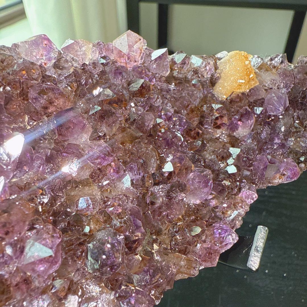 天然石タイチンルチルクォーツ共生アメジストの原石　置物　鉱物NO.011408