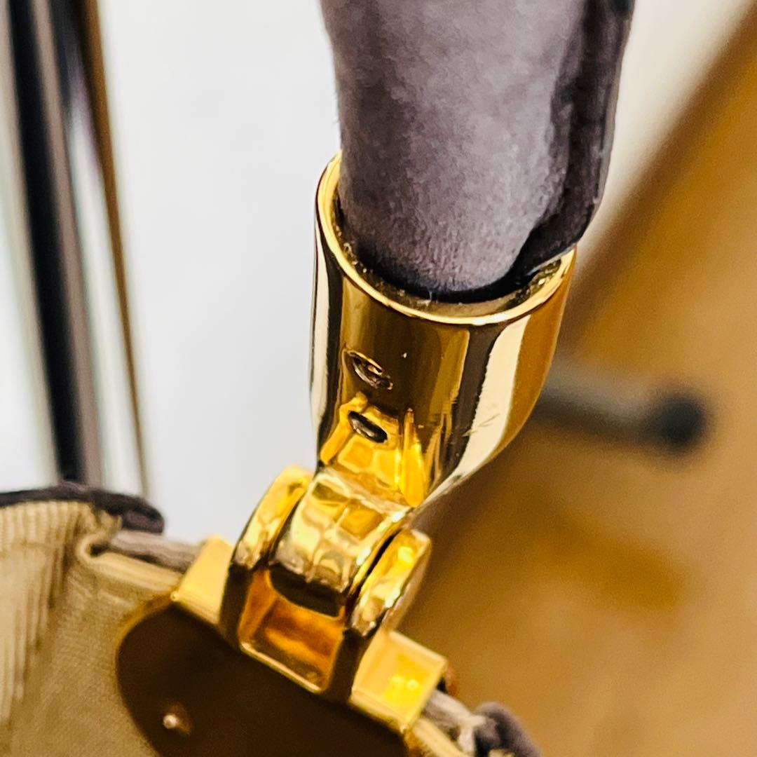 【極美品】オカジマ　皇室御用達　和装バッグ　絹100% 保存袋　利休　花柄　刺繍