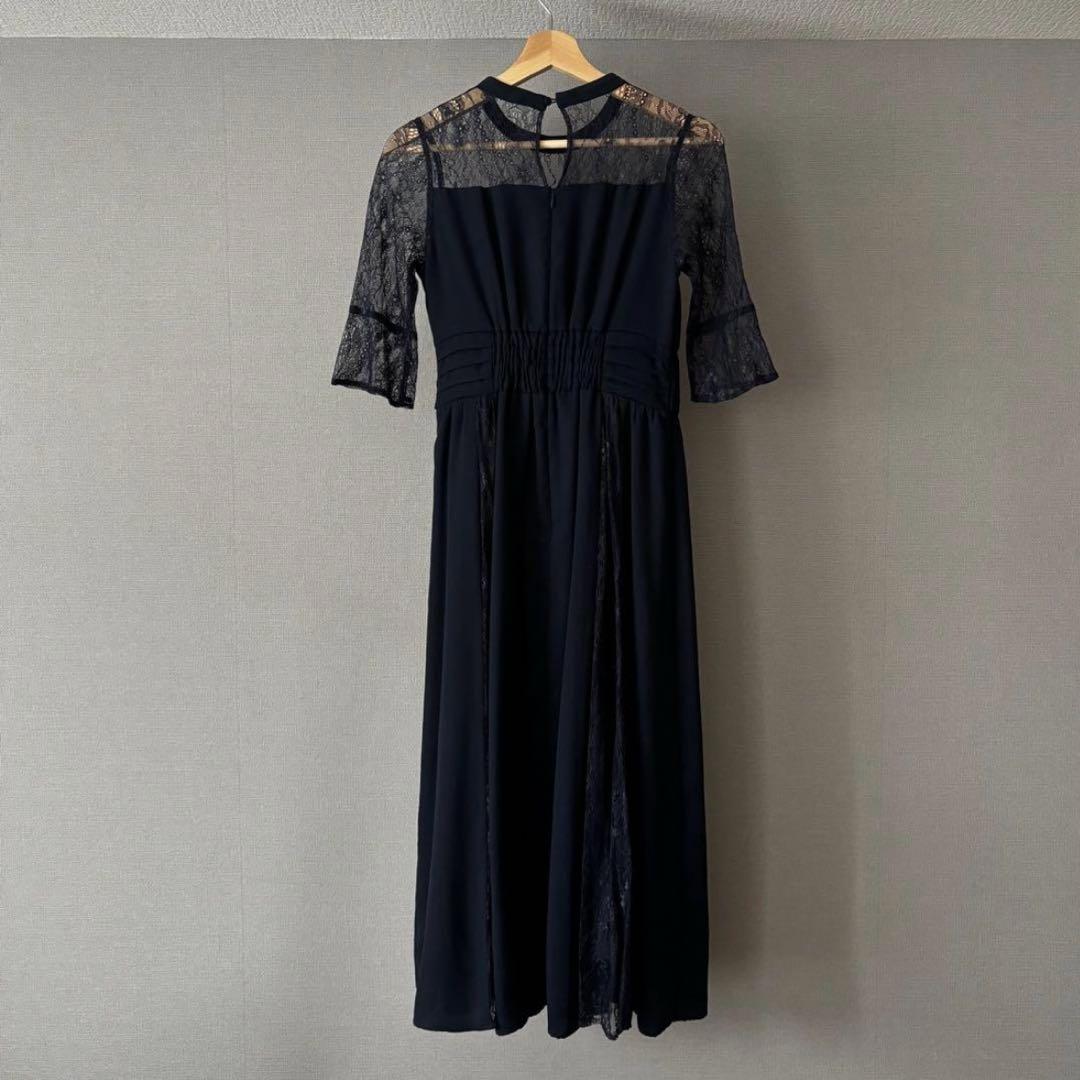 【niana】ビスチェ風ハイネックレース結婚式ワンピース