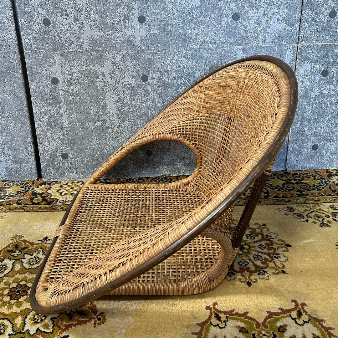 ꧁今枝ラタン꧂座椅子3脚 籐家具 いす イス チェア 昭和レトロ モダン