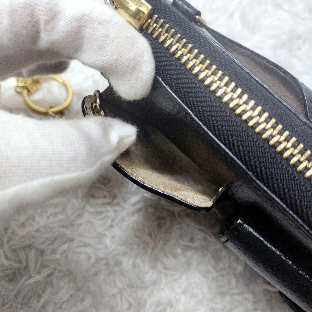 美品✨️ HerSchedule トランク スマホショルダー 財布 レザー　黒