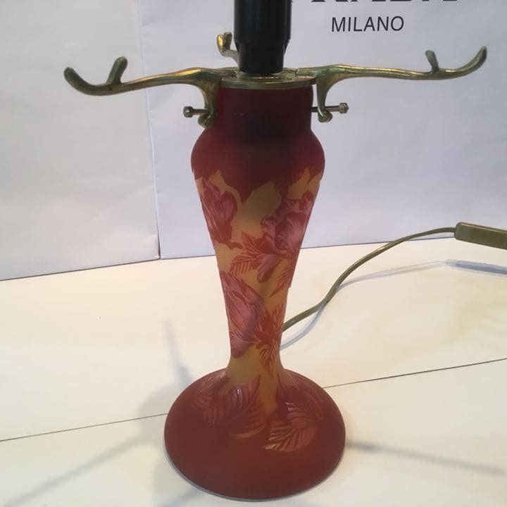 エミール・ガレ 復刻版 新品 ルーマニア カメオ彫 ランプ ライトスタンド 希少