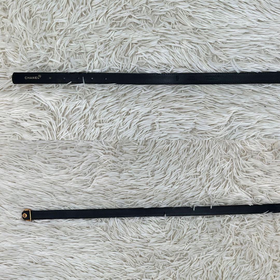 【極美品】シャネル ベルト ココマーク ロゴ 80/32 ブラック レザー