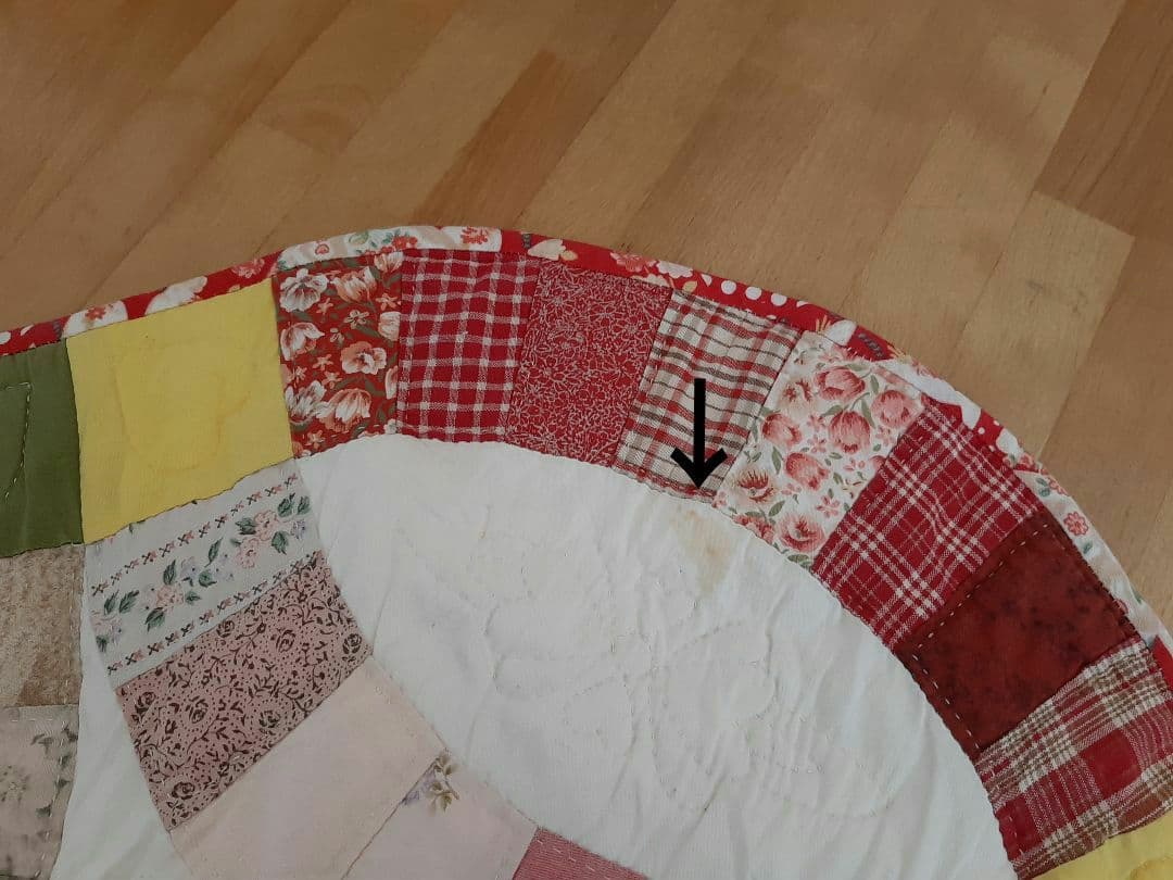 ハンドメイド　パッチワークキルト　ダブルウエディング　ベッドカバー