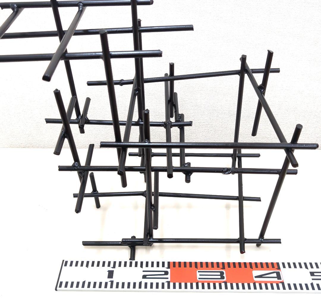 花留　丸鉄棒　生け花　華道　鉄花器　変形花器