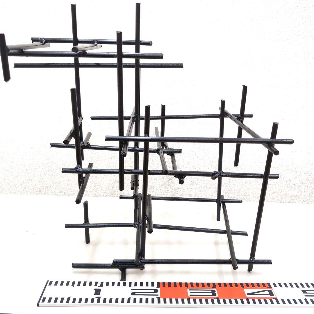花留　丸鉄棒　生け花　華道　鉄花器　変形花器