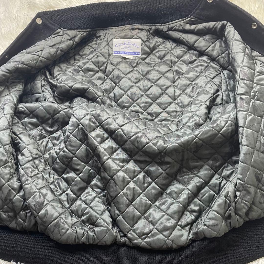 極希少　L相当　好配色　Catch ball袖レザースタジアムジャンパー　44