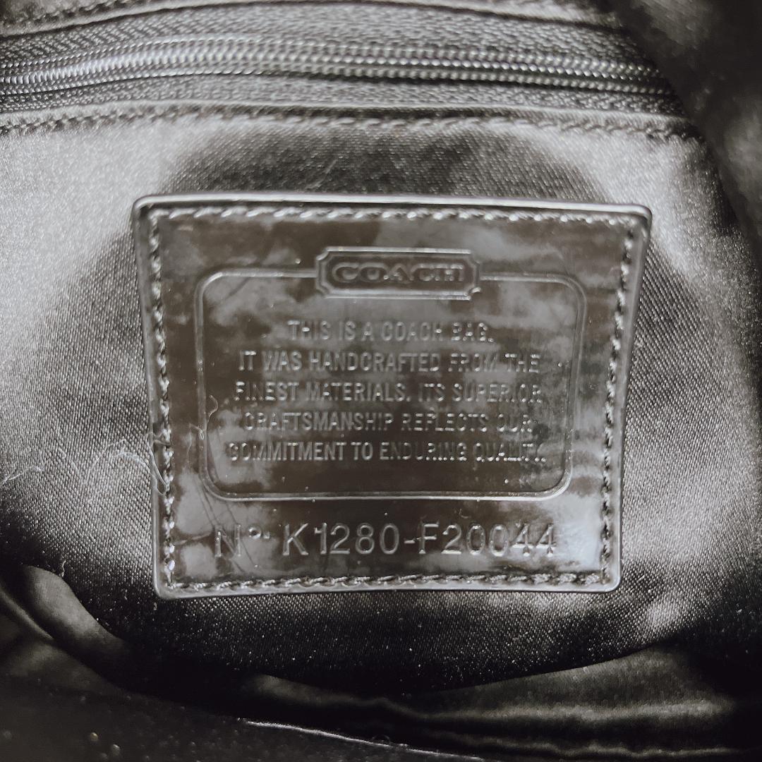 COACH ブラック ショルダーバッグ ポピーシグネチャー 2way チャーム