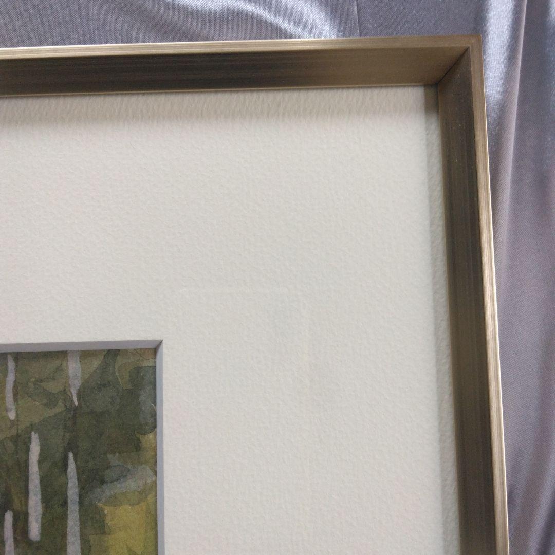 アート　フレーム　額縁　ゴールド　F6　水彩画　秋景　 額装済み　インテリア