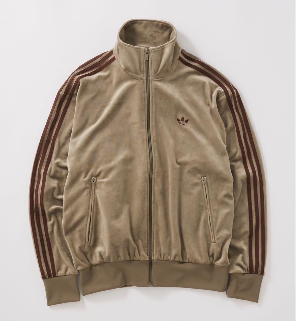 新品2XL◼️アディダス　ベロアトラックトップ ベージュ　ジャーナルスタンダード