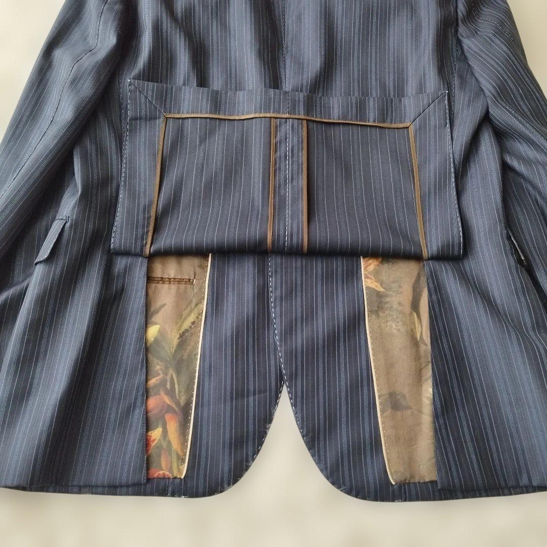 極美品✨ポールスミス×ロロピアーナ スーツ 花柄 SUPER130's 紺 XL