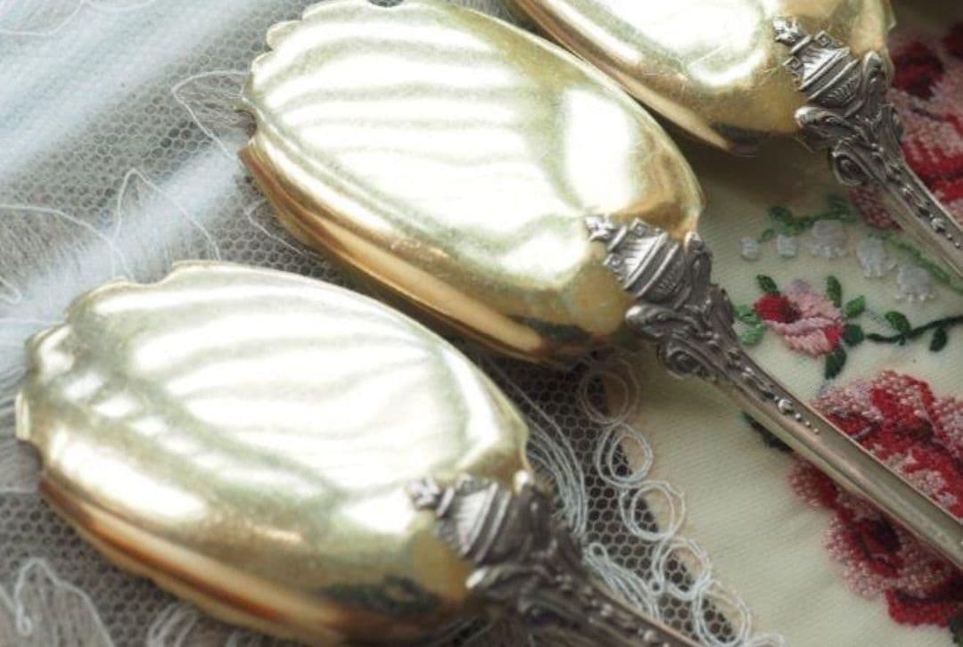 純銀 ② ソリッドシルバー アイスクリームスプーン スターリングシルバー