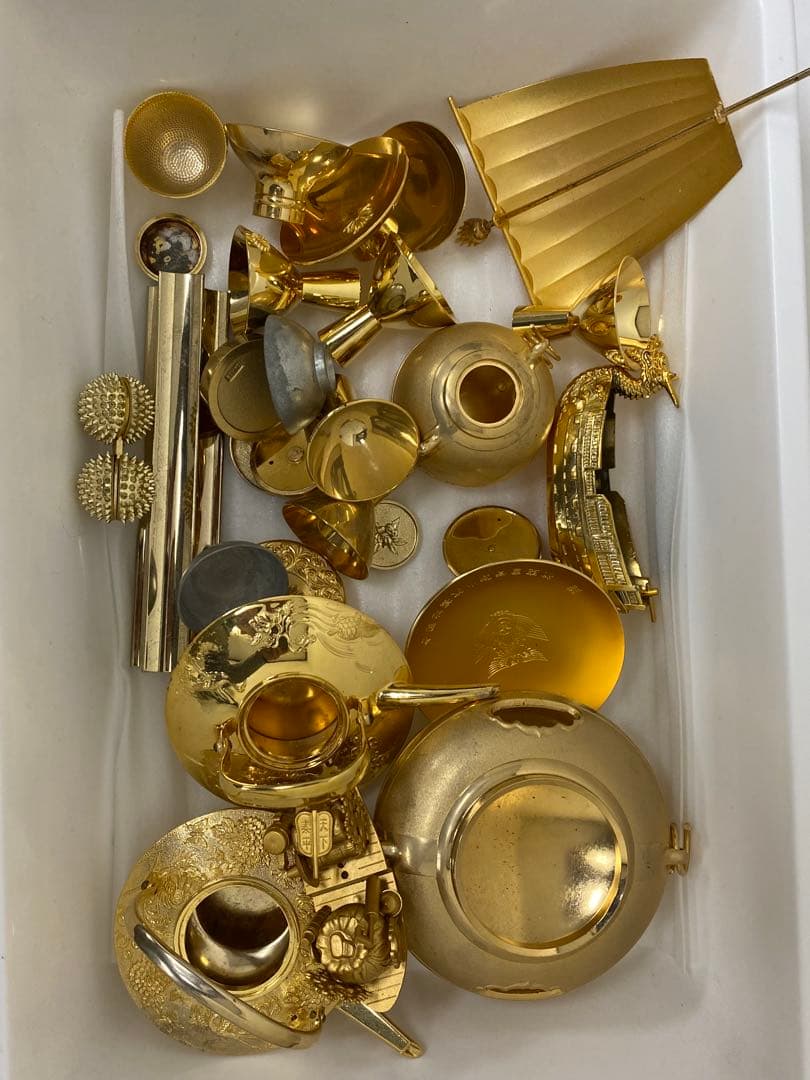 3-3287 24KGP金盃、錫製、他金属品等まとめ