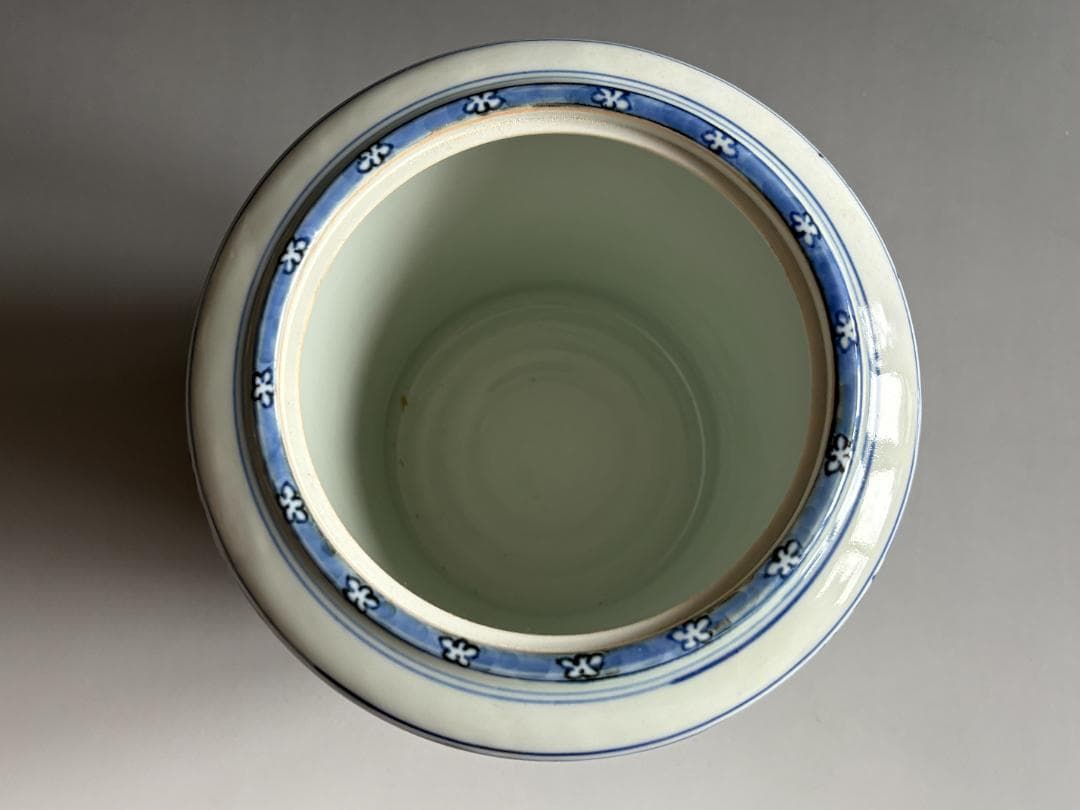 松谷造　染付竹　水指　茶道具