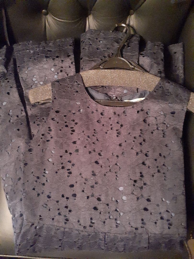 ポンポネット 総レース ワンピース のみ ネイビー 紺 セット フォーマル