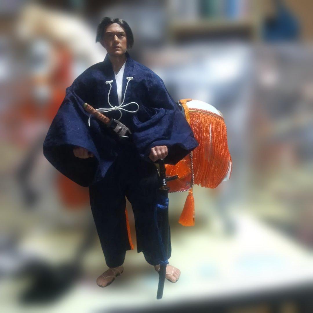 (^-^)値下げしました☆織田三郎信長騎馬アクションフィギュア紺色直垂衣装