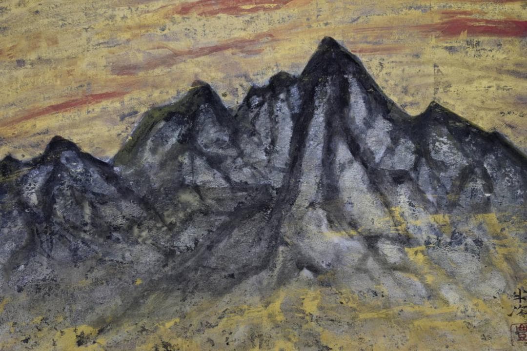 真作/豊秋半次/鋭峯深山図/桐共箱太巻二重箱付/布袋屋掛軸HF-19