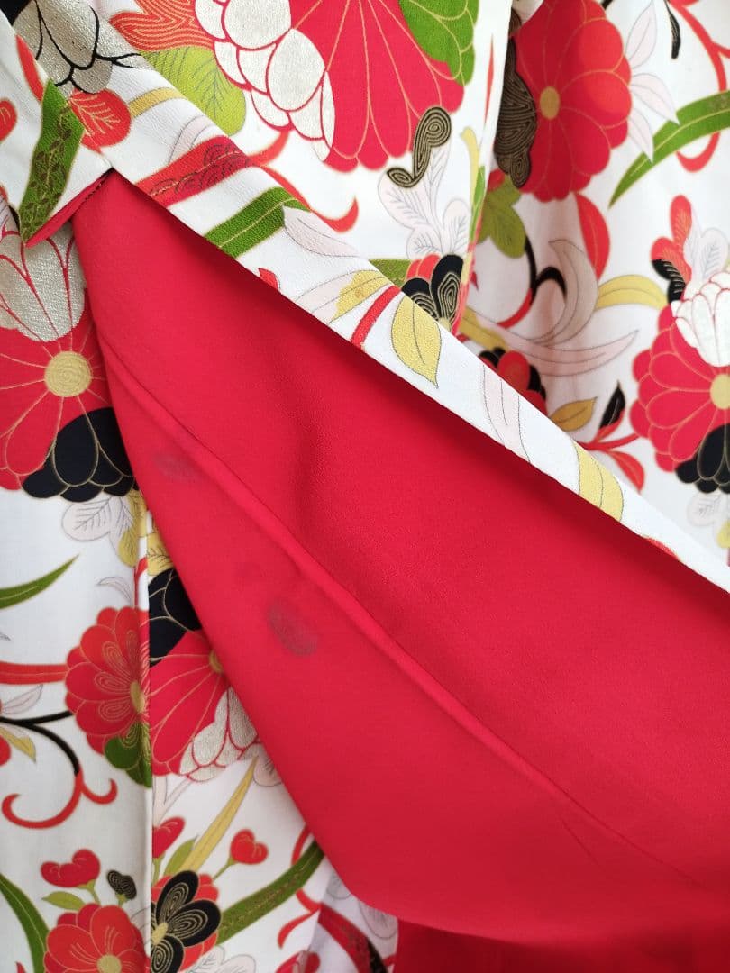 ☆大正浪漫アンティーク☆レトロポップな着物と黄緑作り帯☆七五三ハーフ成人式