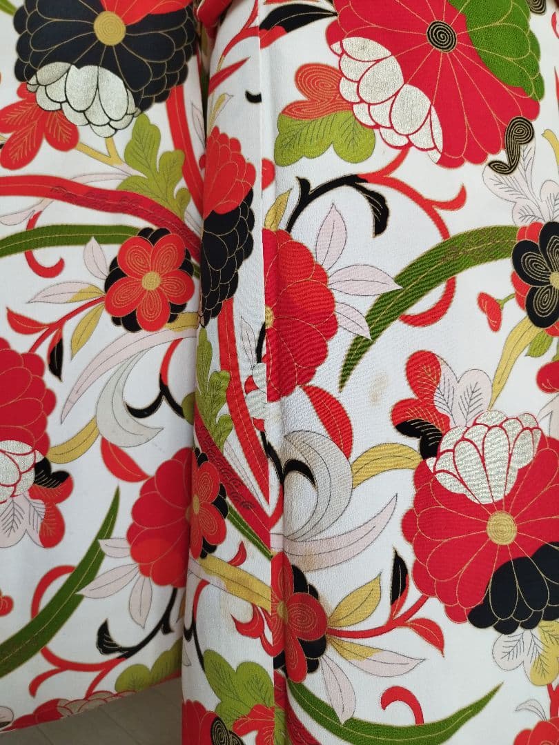 ☆大正浪漫アンティーク☆レトロポップな着物と黄緑作り帯☆七五三ハーフ成人式