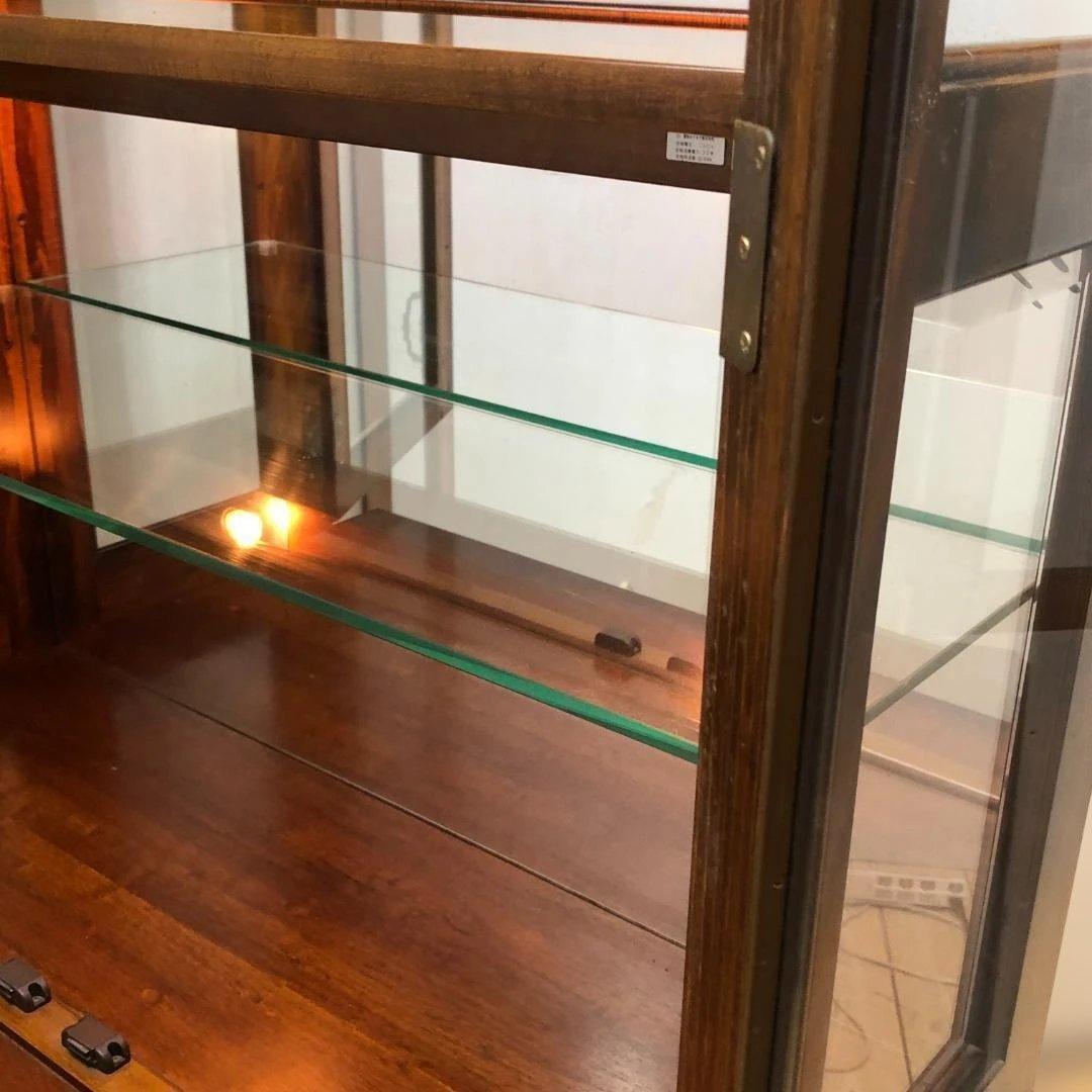 送料無料【希少3面ガラス採光】カリモク 飾り棚 コレクションボード 250709