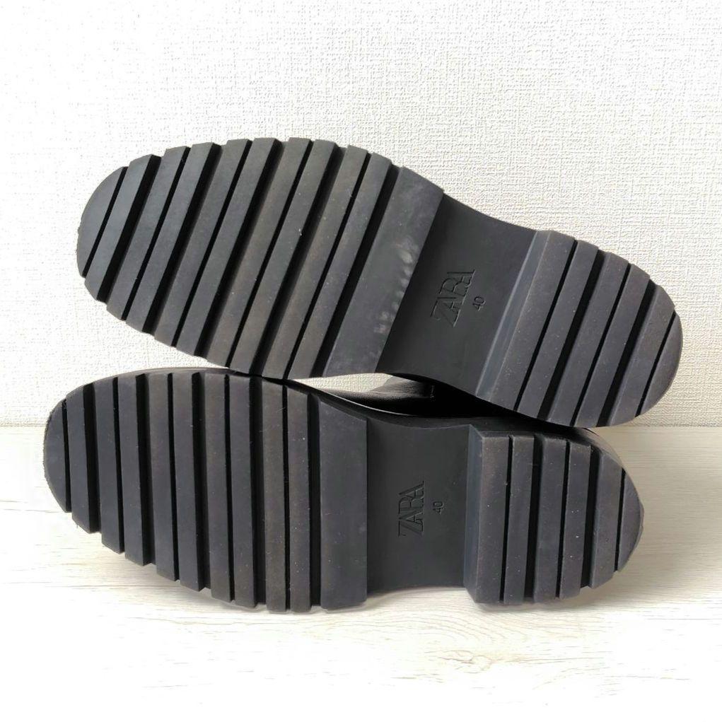 極美品✨️ZARA【26cm】サイドゴアブーツ　ショートブーツ　レザー　ブラック