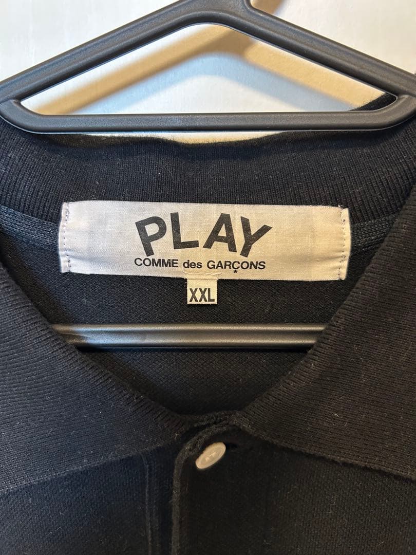 美品！PLAY COMME des GARÇONS ブラックポロシャツ XXL