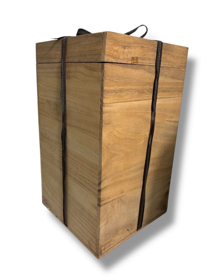 #薩摩焼 丸十字紋 色絵金彩 花鳥図 大壺 花瓶 木箱付き　S-12