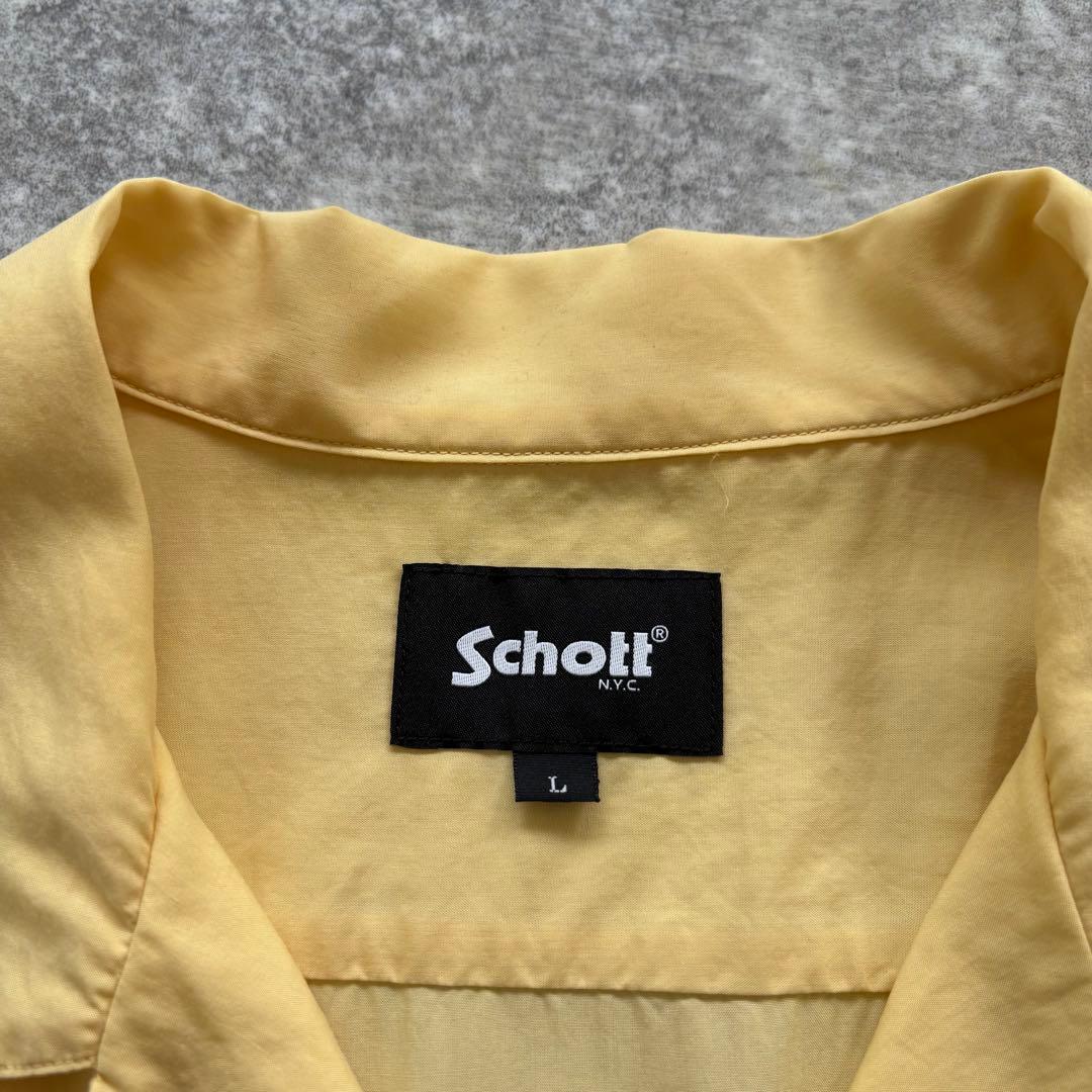 【schott】ショット ボウリングシャツ オープンカラー チェーン刺繍 (L)