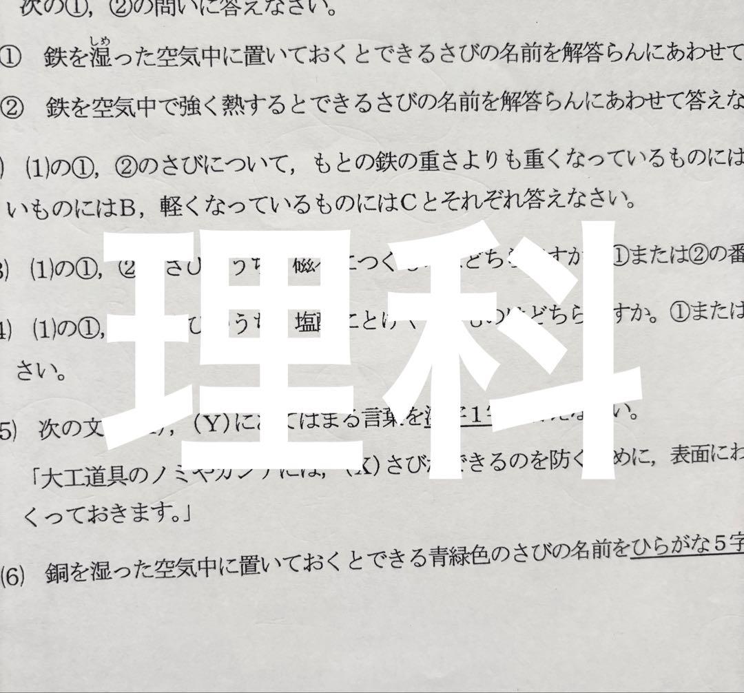 最新版　2025年度　小6 Sクラス復習テスト 浜学園　理科