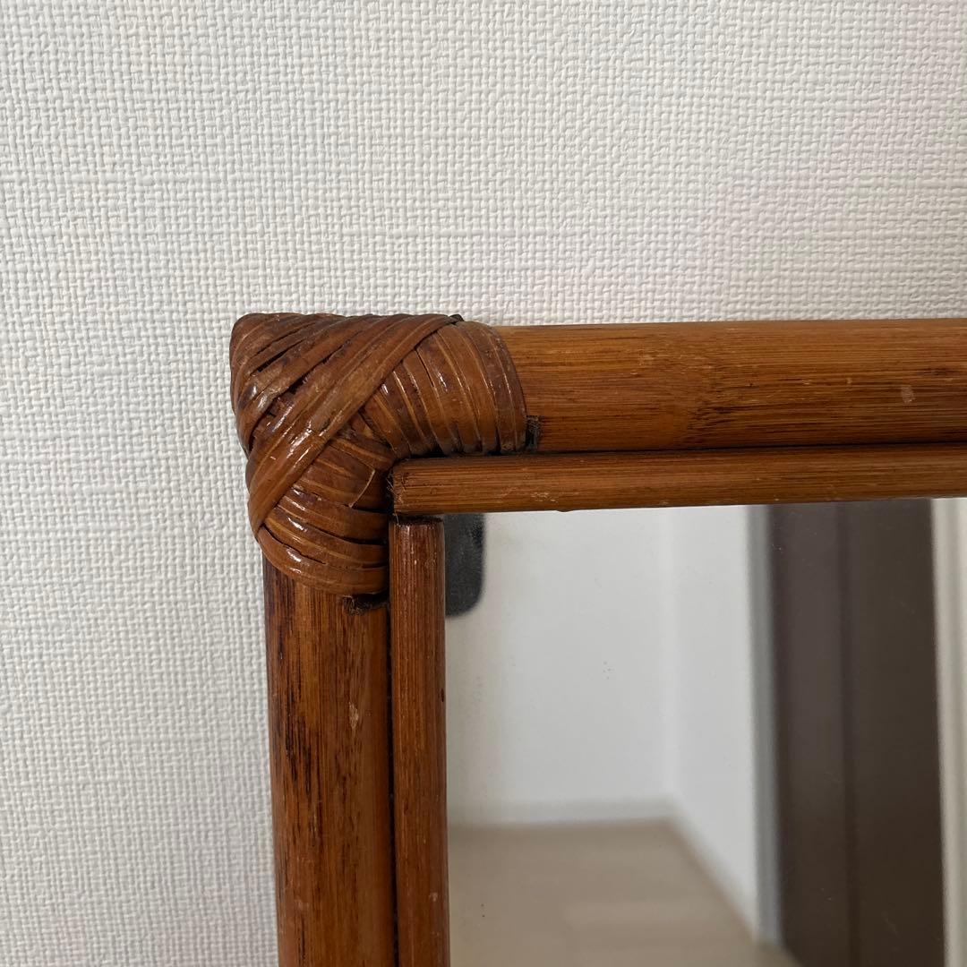 ビンテージ　アンティーク木製フレーム 壁掛け鏡 姿見　鏡　ミラー