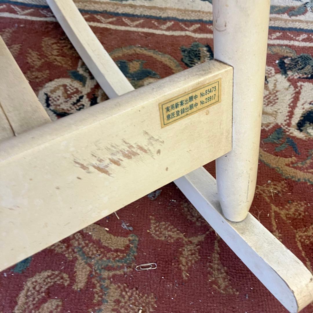 昭和レトロ 松田家具 幾何学柄 木製ロッキングチェア アームチェア ベントウッド