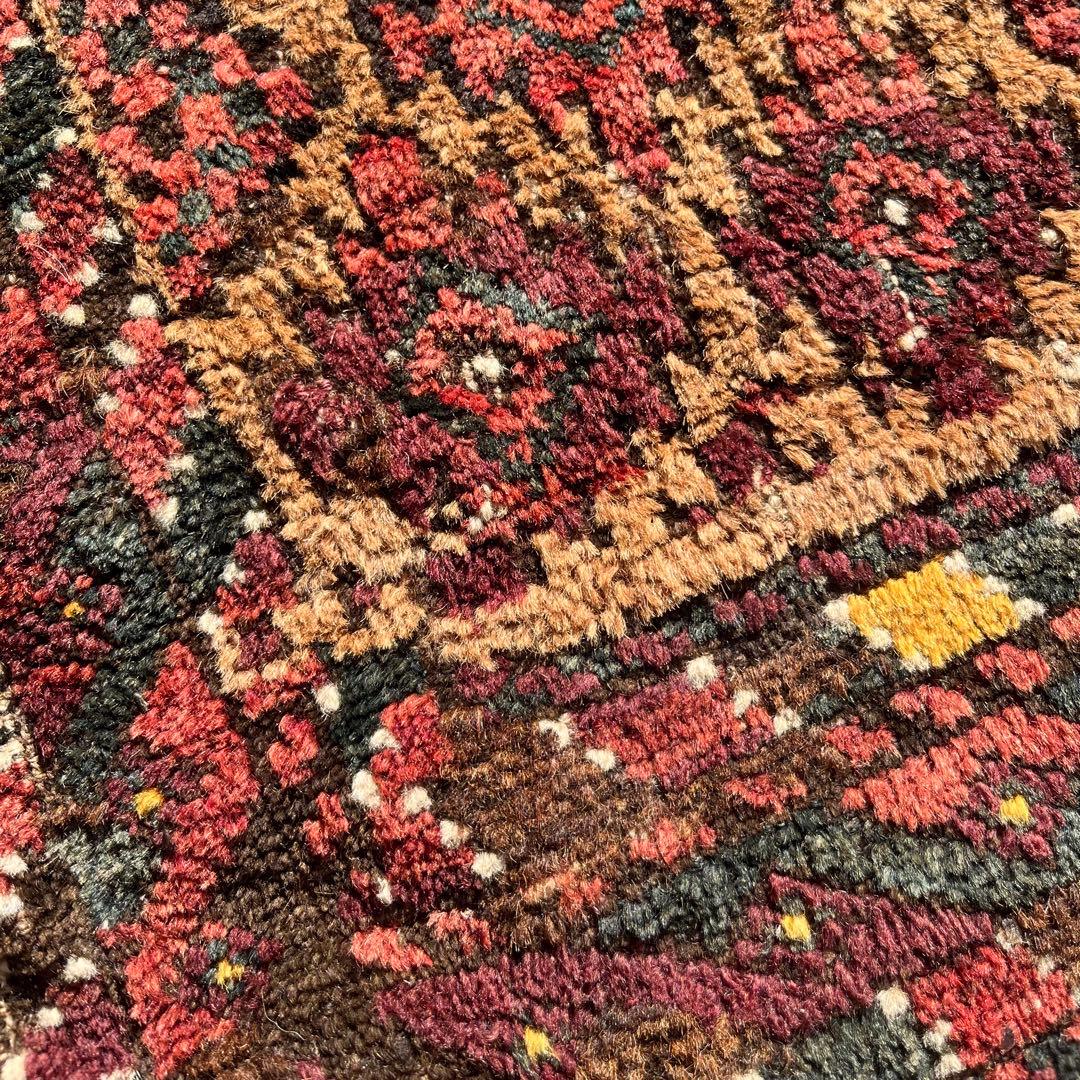 年末セール☆アンティーク絨毯 バルーチ族 バーリシトの袋表 手織りトライバルラグ