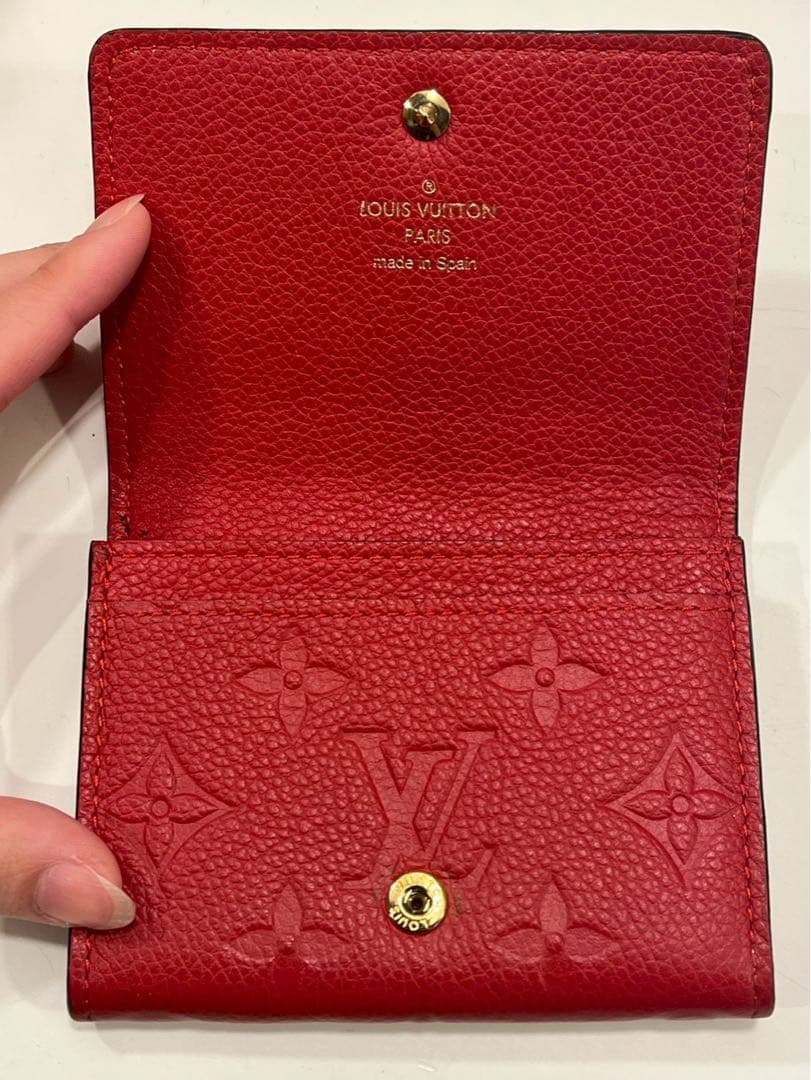 【極美品】LOUISVUITTONアンプラント レザー スリーズレッド　名刺入れ