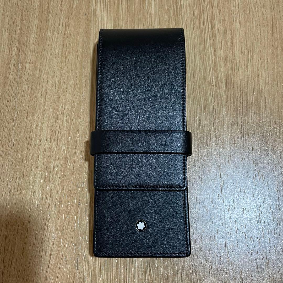 MONT BLANC ブラックレザー　ペンケース　3本