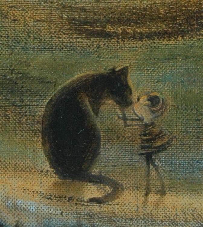 油絵 菅家令子 絵 絵画インテリア額付(銀) F3-051821祈り犬猫 女の子