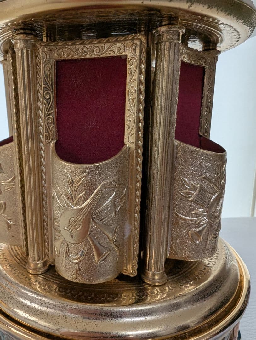 【美品 動作確認済み】REUGE リュージュ★陶器製★オルゴール★口紅タバコ入れ