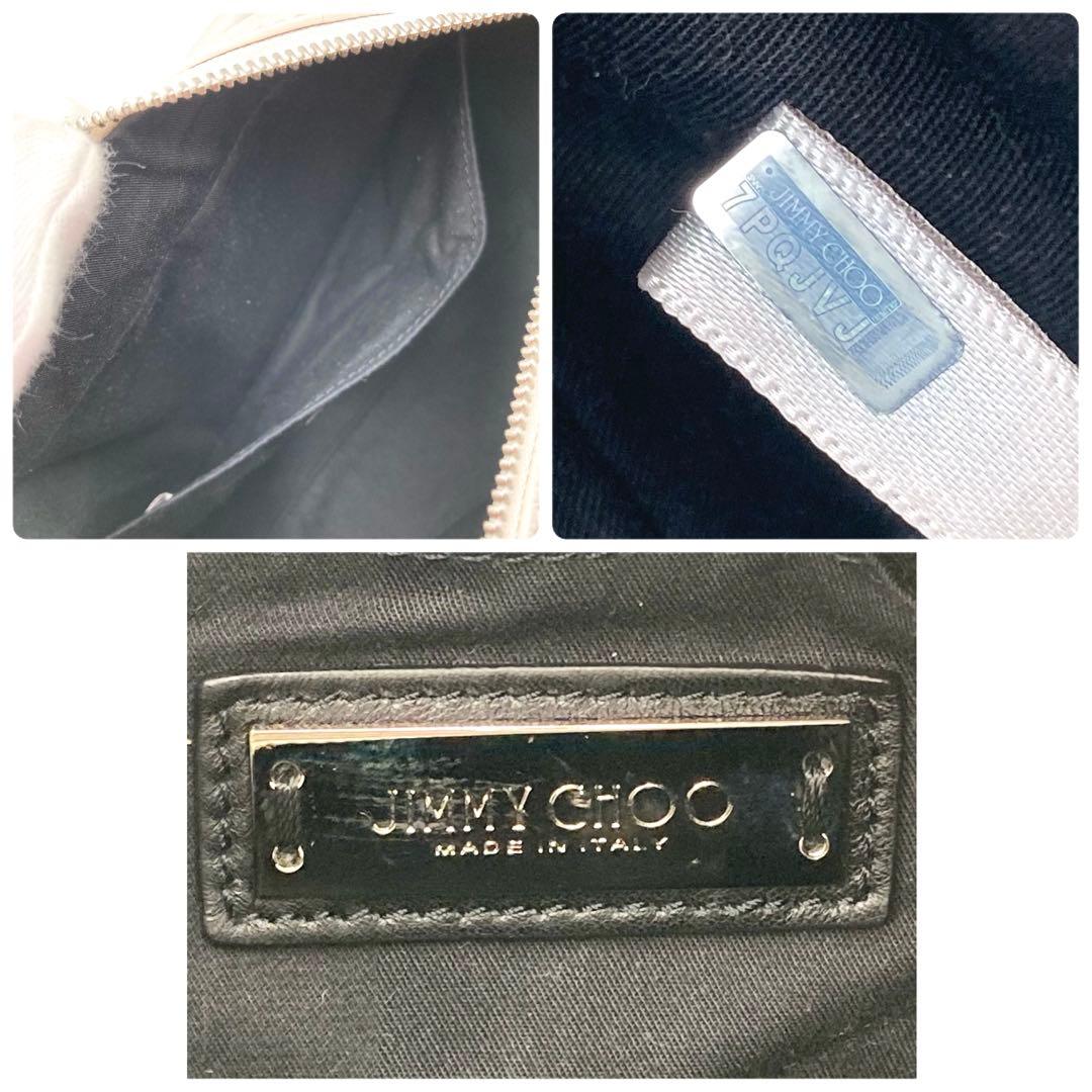 超美品・使用感少ない✨ ジミーチュウ ミニサラ 2way バッグ 白×黒 スター