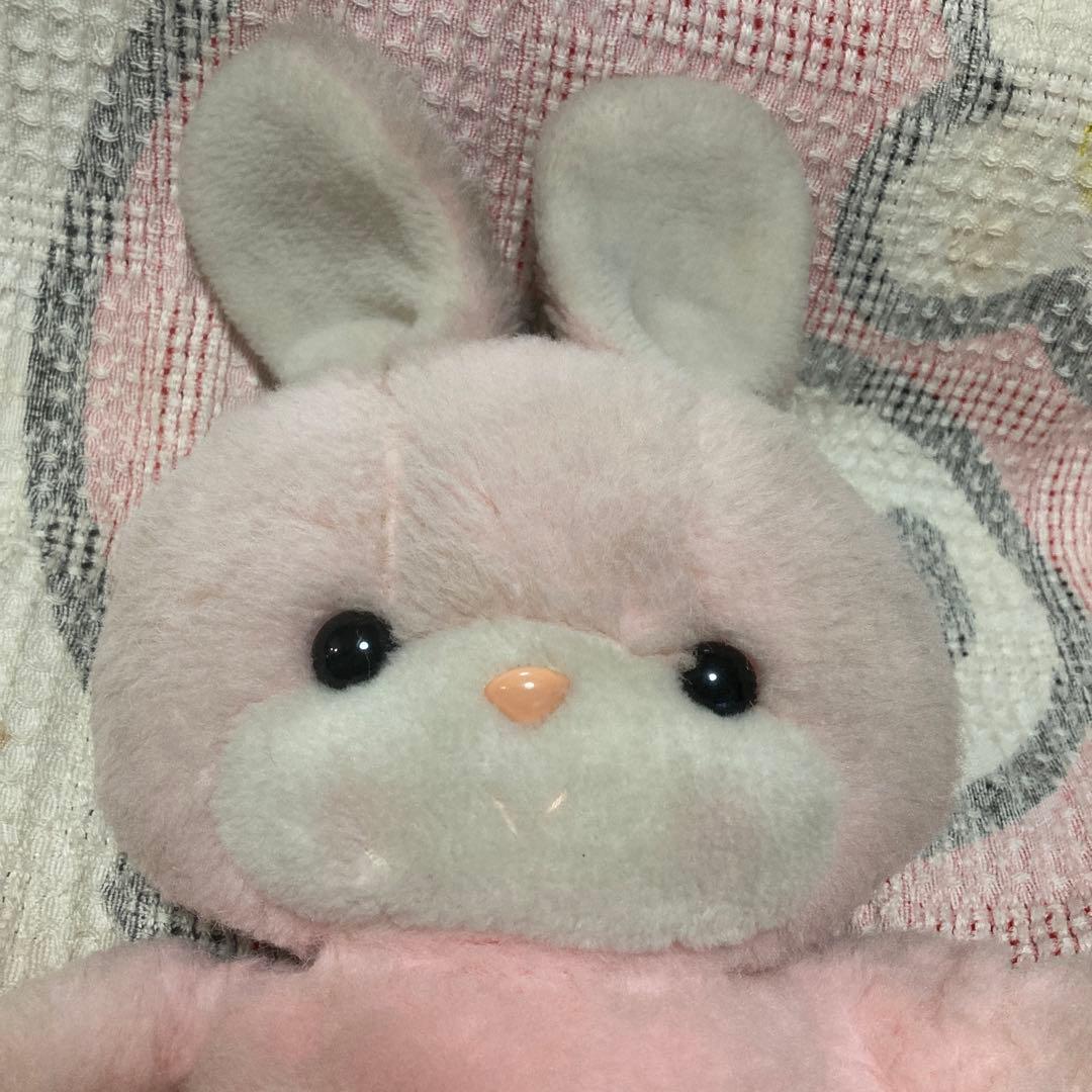 昭和レトロ　ヴィンテージ 吉徳　うさぎ　クリーミー　ぬいぐるみ　中古品　難あり