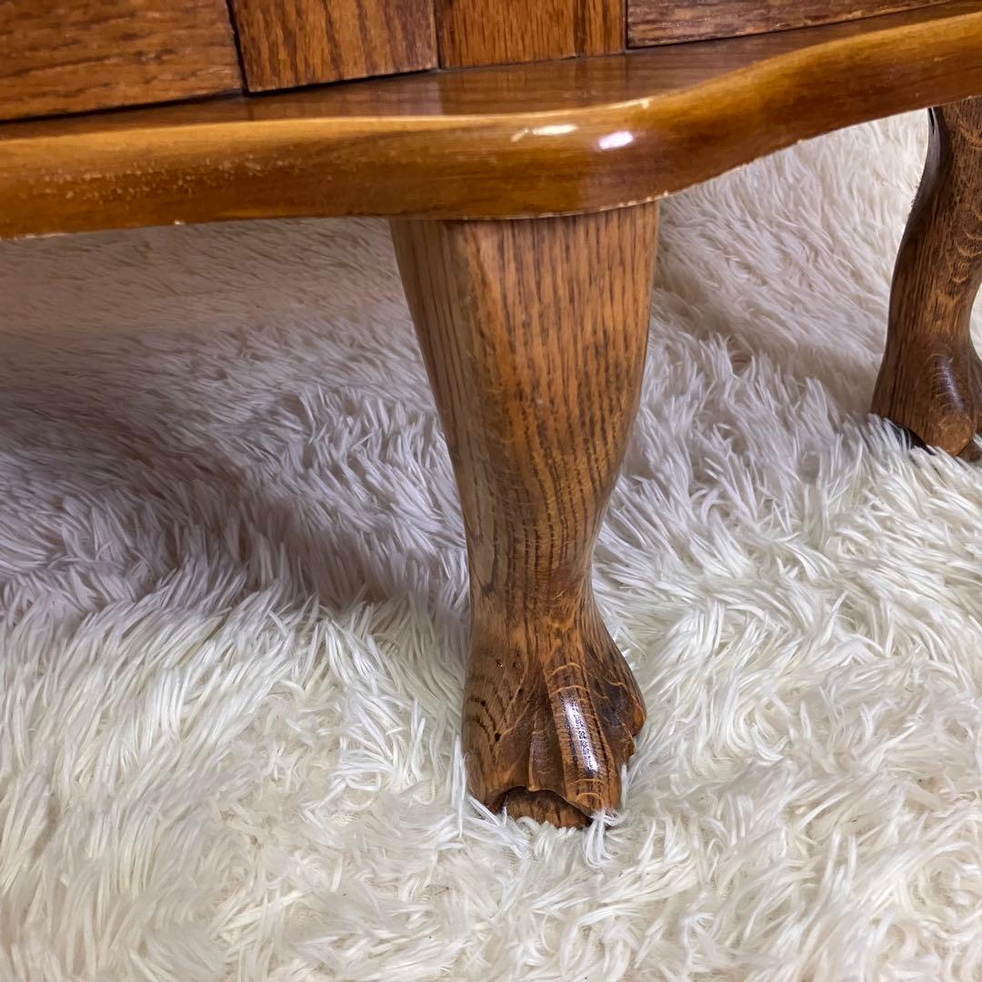 ガラスキャビネット　ドラゴンクロウ　脚　ハーフムーン型 アンティーク　オーク