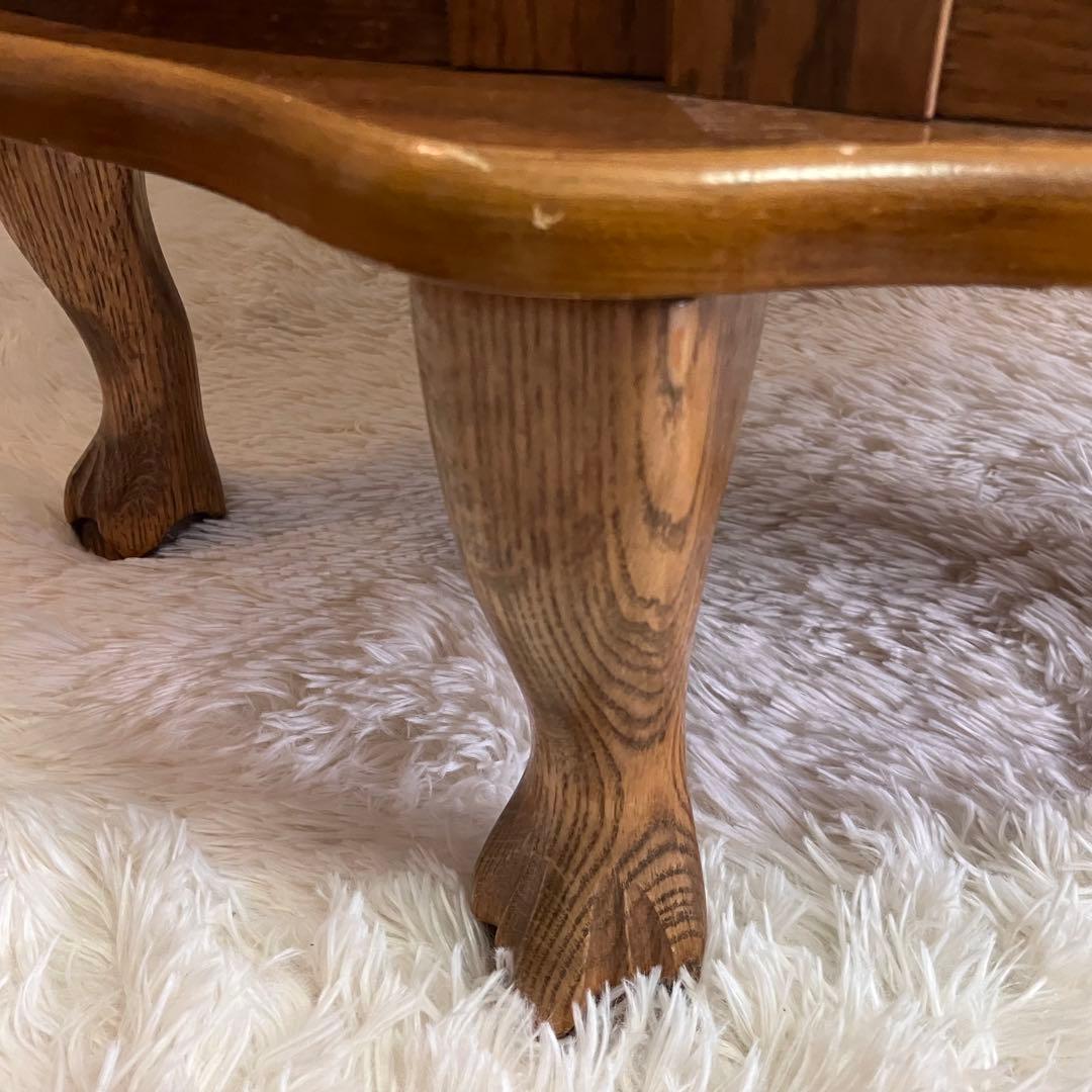 ガラスキャビネット　ドラゴンクロウ　脚　ハーフムーン型 アンティーク　オーク