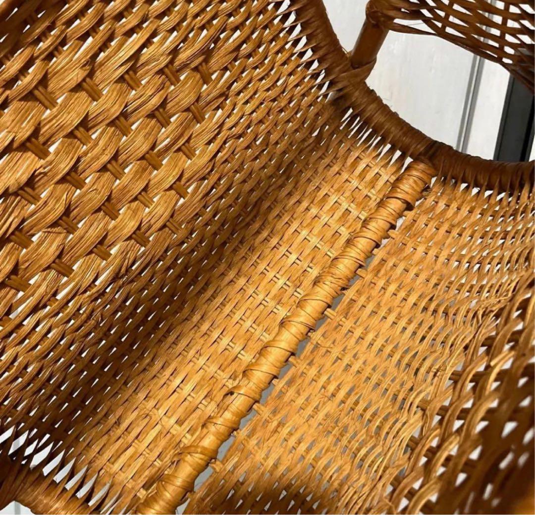 籐 かご バスケット ラタン 昭和レトロ 小物入れ インテリア 古民具　籠