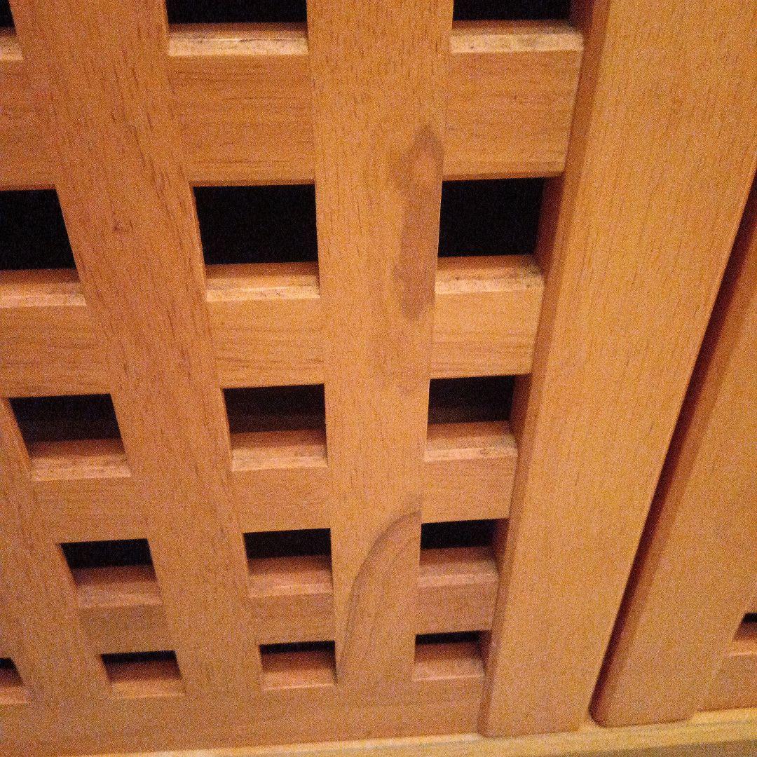 木製シューズラック 格子扉 6段収納