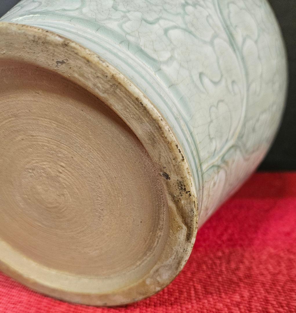 中国古美術　中国古陶磁器　古玩　青白磁　影青　彫花文　瓶　罐　大壺　唐物　古渡り