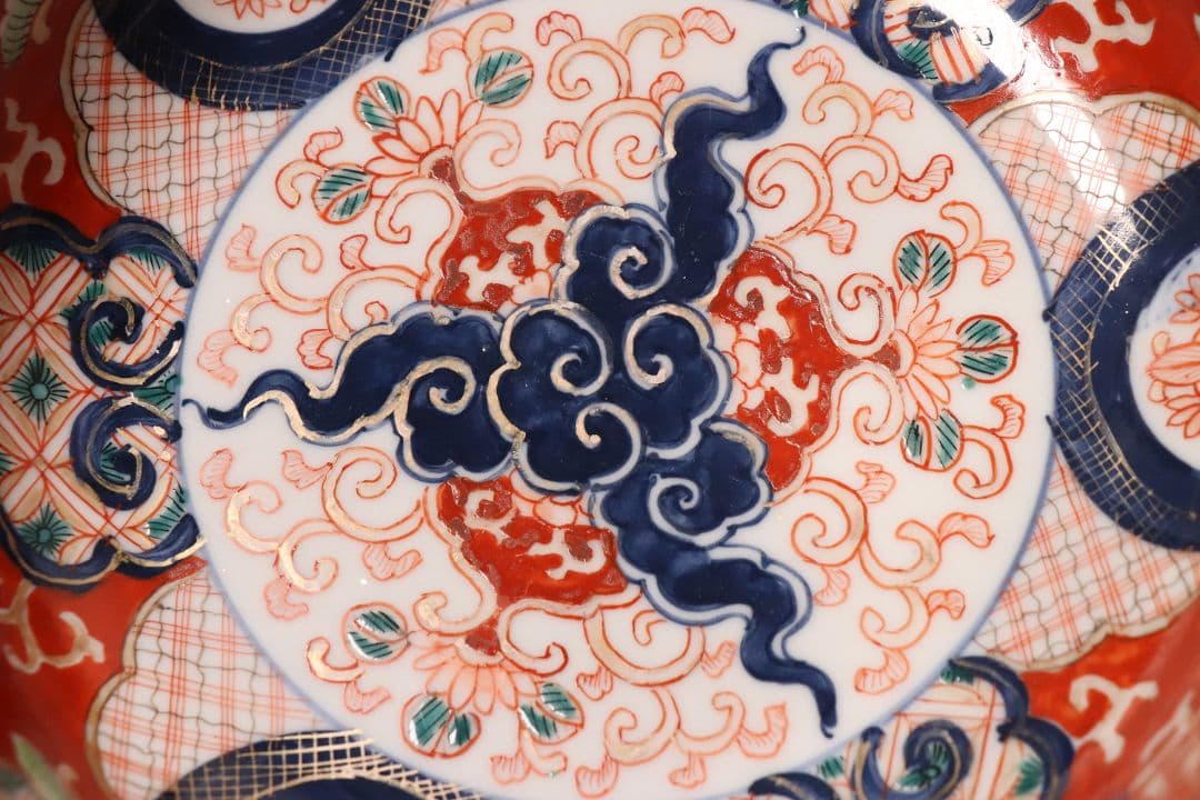 古伊万里 冨貴長春 色絵鉢 二客 福良雀 草花 唐草 錦手 中鉢【MA479】