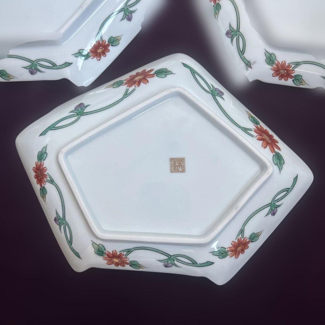 お値下げ　龍峰窯 金彩赤絵 祥瑞花丸紋 結び文 金彩古伊万里様式　皿　5枚