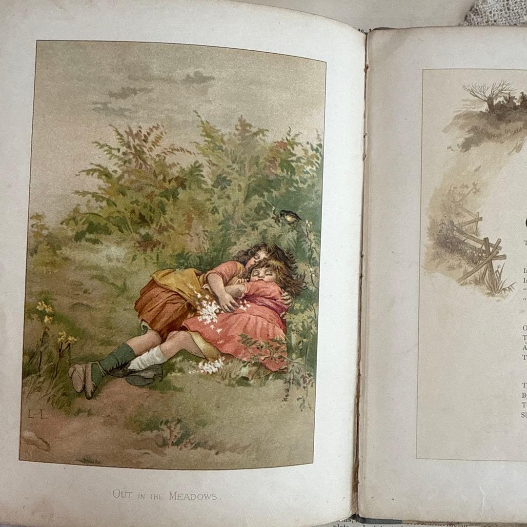 稀少1886年　美しいアンティーク絵本ヴィクトリアン洋書ジャンクジャーナル古書