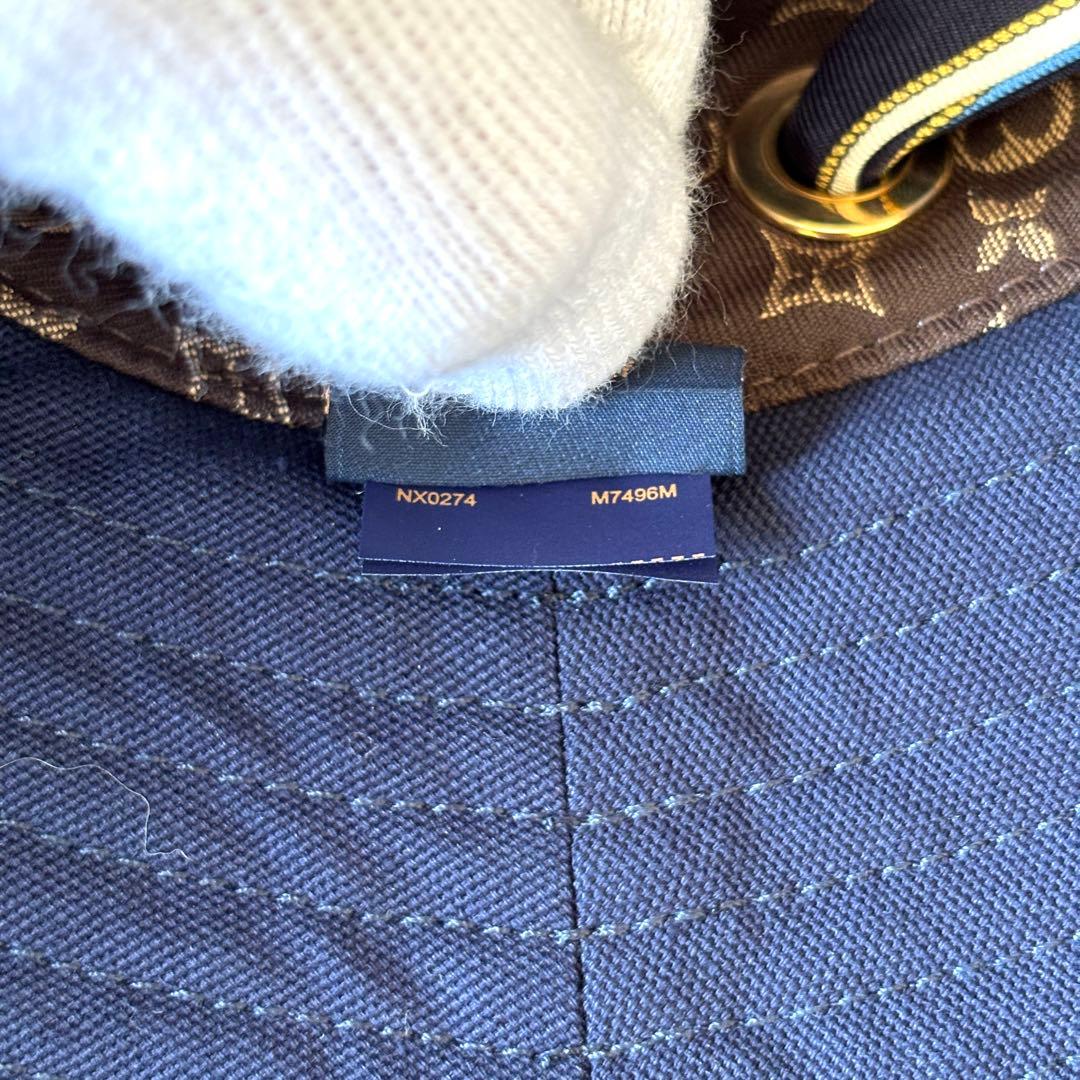 【美品】ルイヴィトン バケットハット スカーフリボン ストライプ