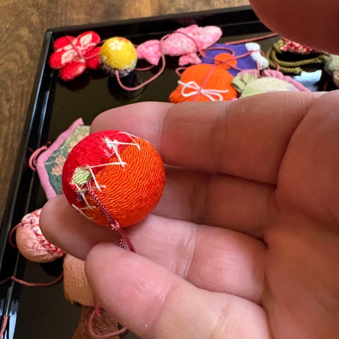 ひめ吊し雛材料 豆針山まとめて！手作り 縮緬　江戸縮　アンティーク