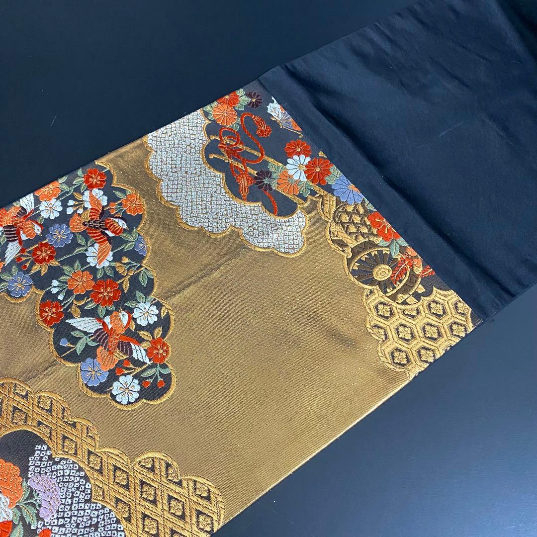 ZY-841 袋帯 雲取り 花車 鴛鴦 蝶 箔 フォーマル 礼装 高級 名品