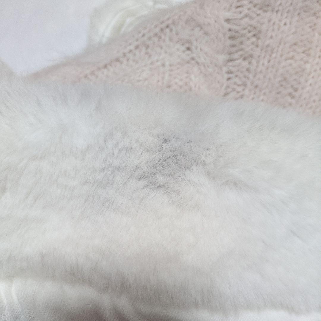 LIZ LISA/リズリサ ポンポン ファーポンチョ リボン ピンク